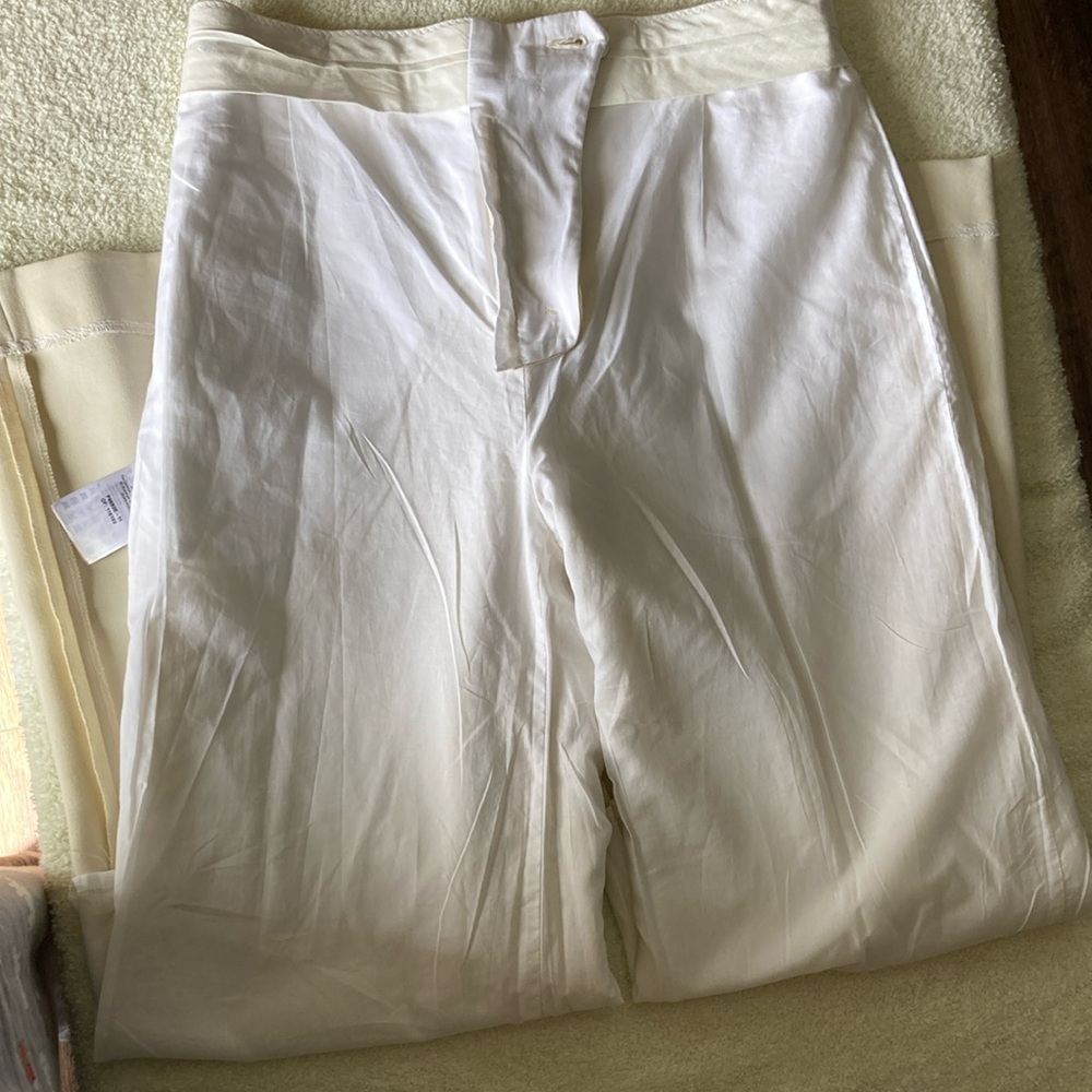 Sandro Wide Leg Pants in Light Beige/Cream - Picture 7 of 14